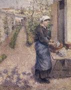 Woman washing dishes Camille Pissarro